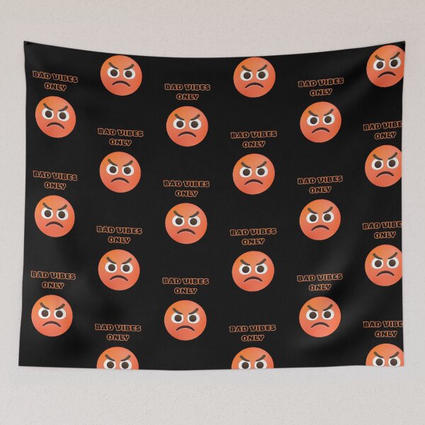 Item preview, Bad Vibes Only Funny Sarcastic Angry Emoji Office Humor designed and sold by DontCareClub.