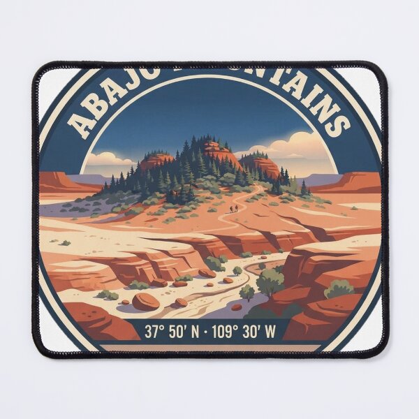 Item preview, Abajo Mountains Utah Vintage Hiking Badge designed and sold by mnkyride.