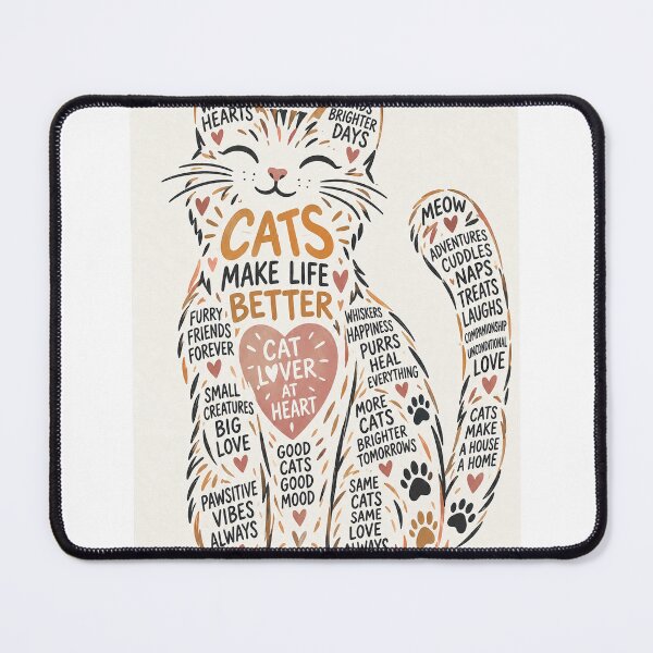 Item preview, Cats Make Life Better for the Cat Lover at Heart Typography designed and sold by StampMyPassport.