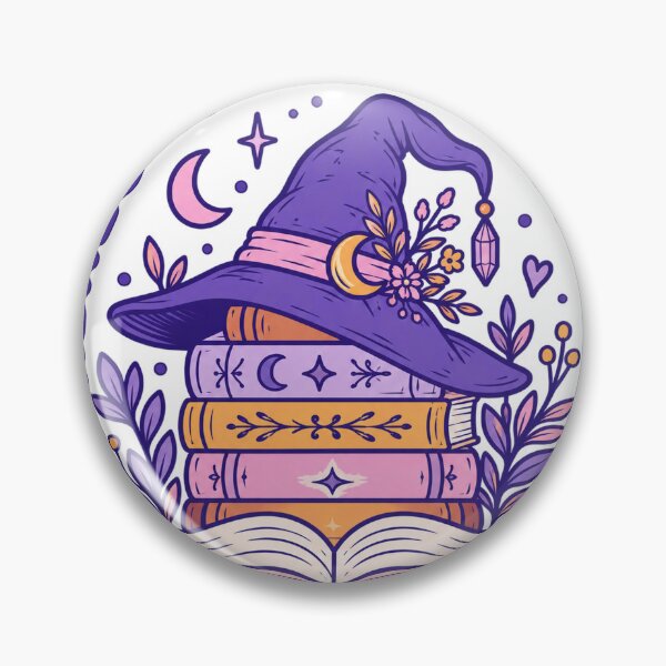 Item preview, Hexes and Hardbacks Witch Hat Book Stacks Magic Reading designed and sold by LongIslandDesgn.