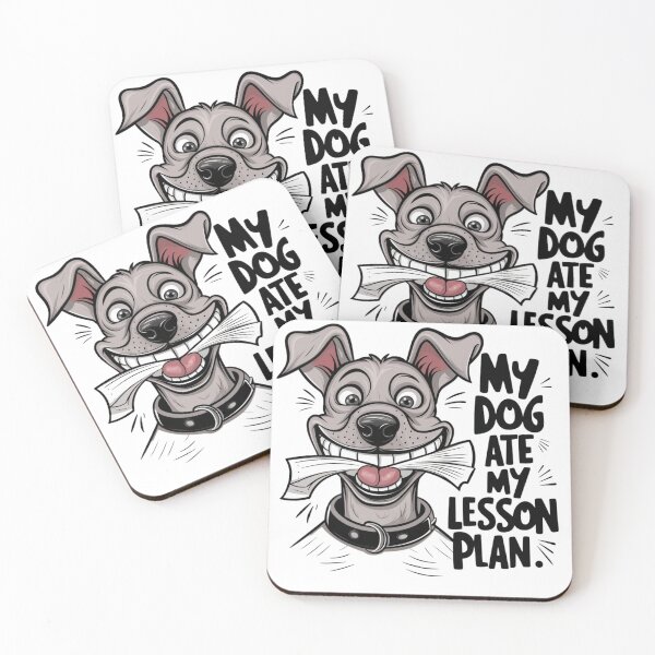 Item preview, My Dog Ate My Lesson Plan - Funny Teacher Dog Cartoon designed and sold by the wellness script.