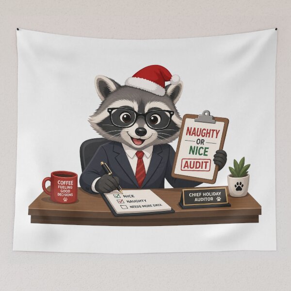 Item preview, Santa Favorite Auditor Christmas Raccoon designed and sold by SeasonalChic.