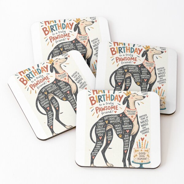 Item preview, Happy Birthday to a Truly Pawsome Greyhound Friend designed and sold by StampMyPassport.