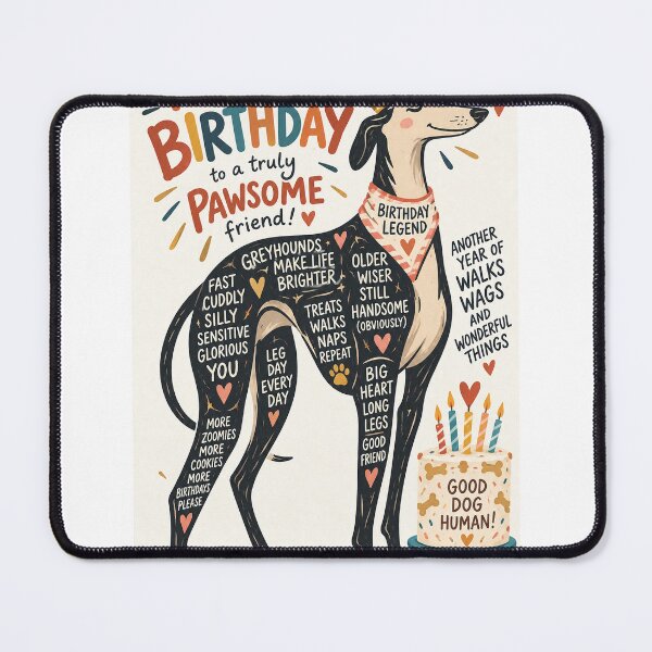 Item preview, Happy Birthday to a Truly Pawsome Greyhound Friend designed and sold by StampMyPassport.