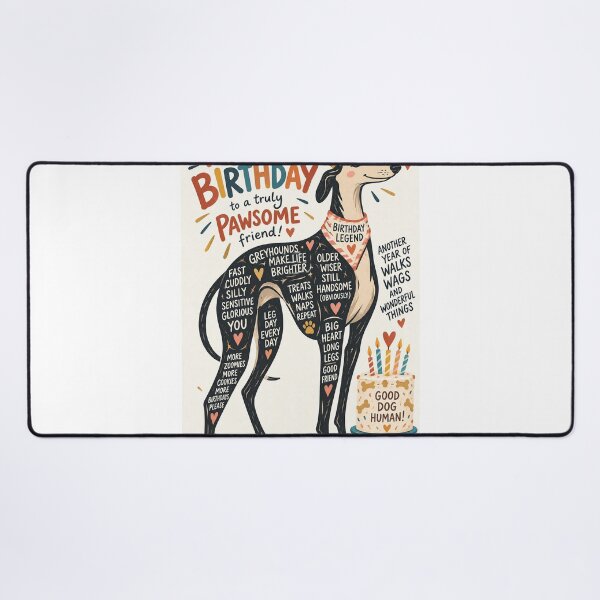 Item preview, Happy Birthday to a Truly Pawsome Greyhound Friend designed and sold by StampMyPassport.
