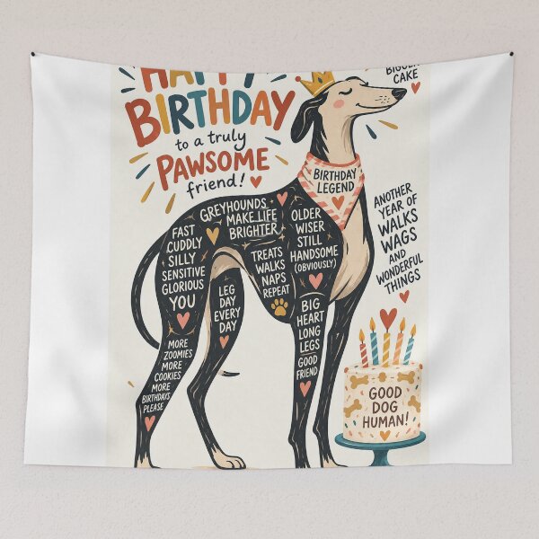 Item preview, Happy Birthday to a Truly Pawsome Greyhound Friend designed and sold by StampMyPassport.
