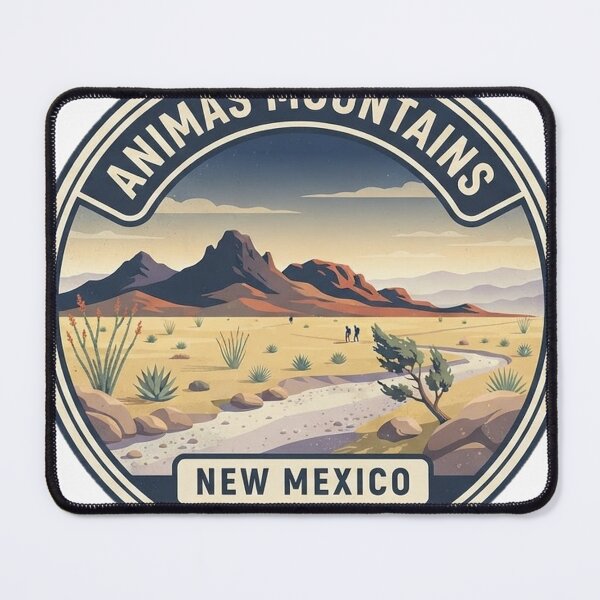 Item preview, Animas Mountains New Mexico Vintage Hiking Badge designed and sold by mnkyride.