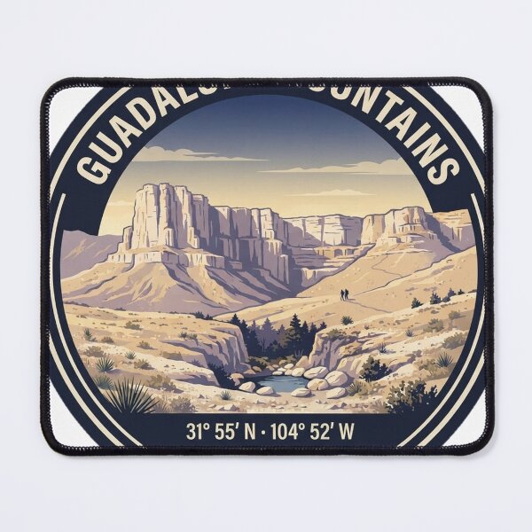 Item preview, Guadalupe Mountains Texas Vintage Hiking Badge designed and sold by mnkyride.
