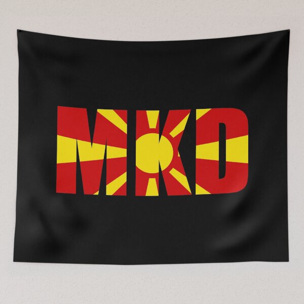 Item preview, North Macedonia Flag Initials MK designed and sold by shitpostee.