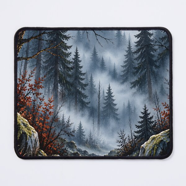 Item preview, Moonlit Misty Forest Watercolor Landscape designed and sold by blankTeeShirt.
