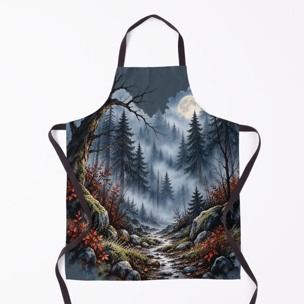 Item preview, Moonlit Misty Forest Watercolor Landscape designed and sold by blankTeeShirt.