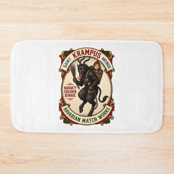 Item preview, Krampus Dark Folklore Illustration with Horned Demon and Festive Elements designed and sold by Sakrat.