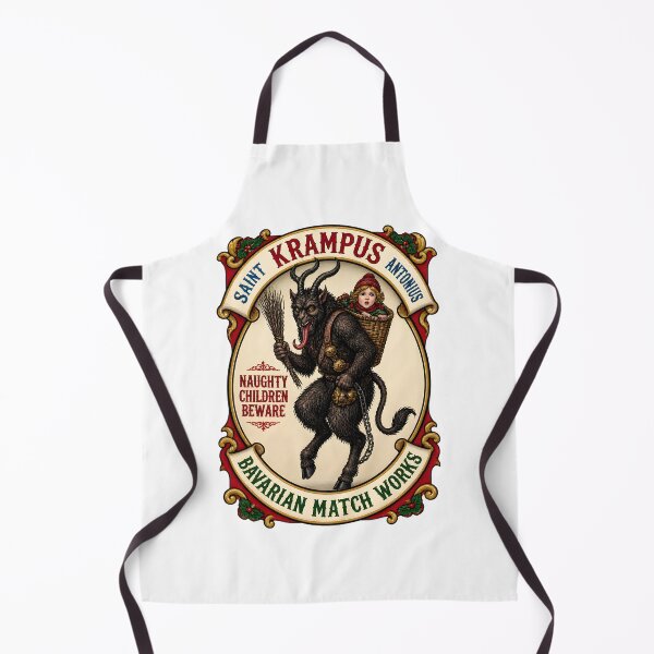 Item preview, Krampus Dark Folklore Illustration with Horned Demon and Festive Elements designed and sold by Sakrat.