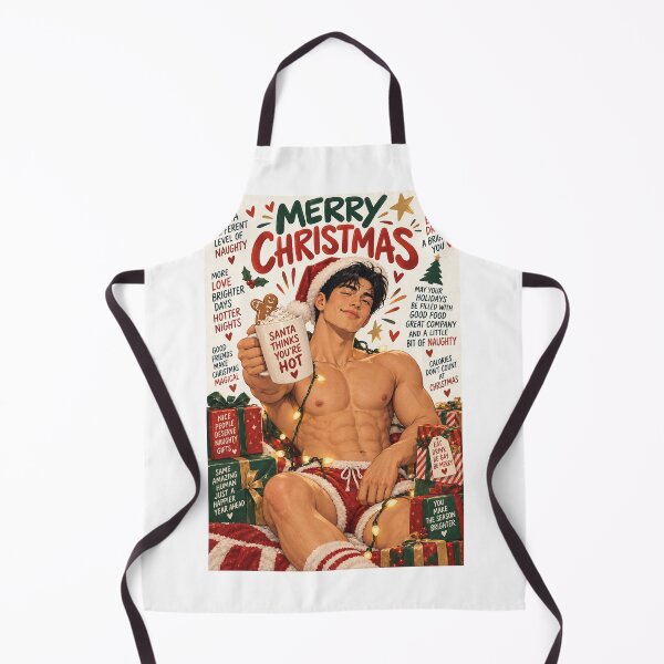 Item preview, Merry Christmas Handsome Shirtless Gay Santa with Naughty Holiday Cheer designed and sold by StampMyPassport.
