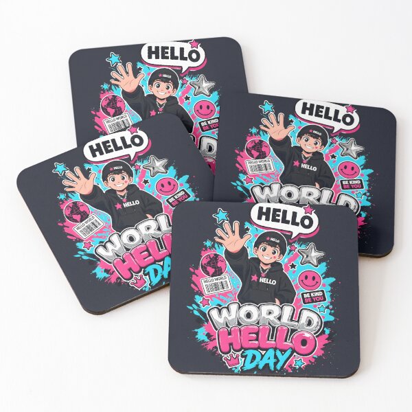 Item preview, Anime Boy Cute Y2K World Hello Day designed and sold by CloudyCatArt.