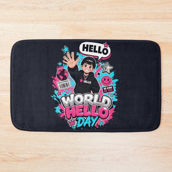 Item preview, Anime Boy Cute Y2K World Hello Day designed and sold by CloudyCatArt.