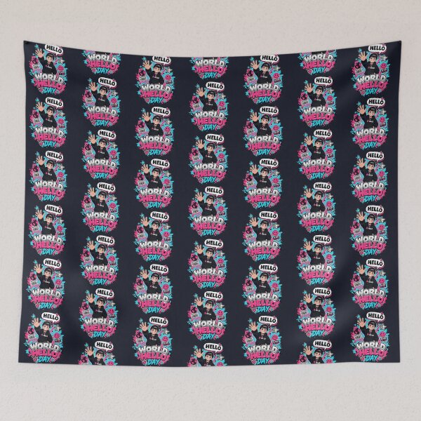 Item preview, Anime Boy Cute Y2K World Hello Day designed and sold by CloudyCatArt.