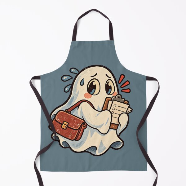 Item preview, Anxious Retro Ghost With Clipboard and Satchel designed and sold by Glottopia.