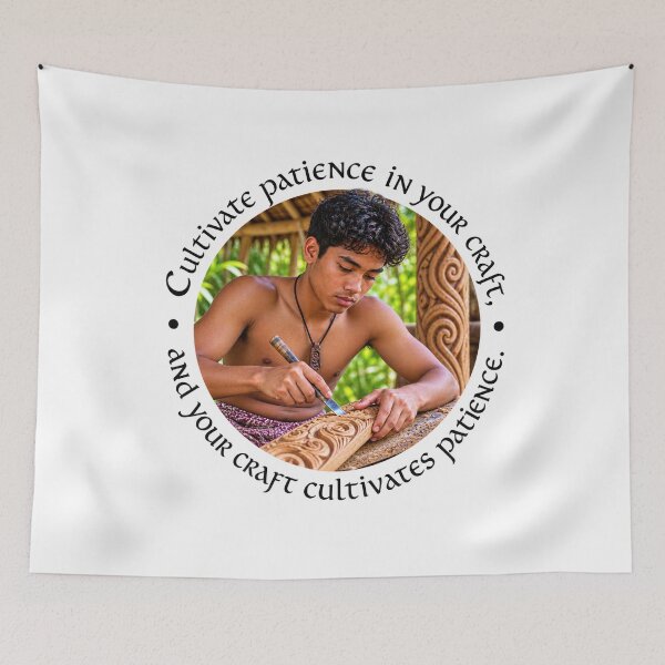 Item preview, Polynesian Patience Proverb - Cultivate patience in your craft | Pacific Art designed and sold by ShakaLife.org.