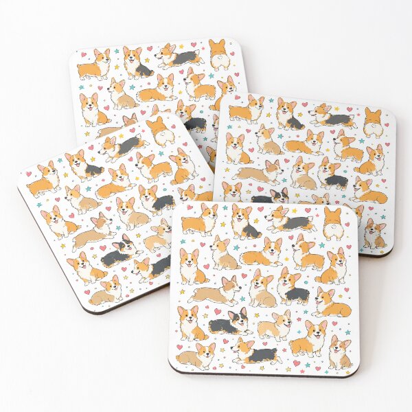 Item preview, Cute I Heart Corgi's Pattern designed and sold by pixiedustpaint.
