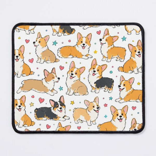 Item preview, Cute I Heart Corgi's Pattern designed and sold by pixiedustpaint.