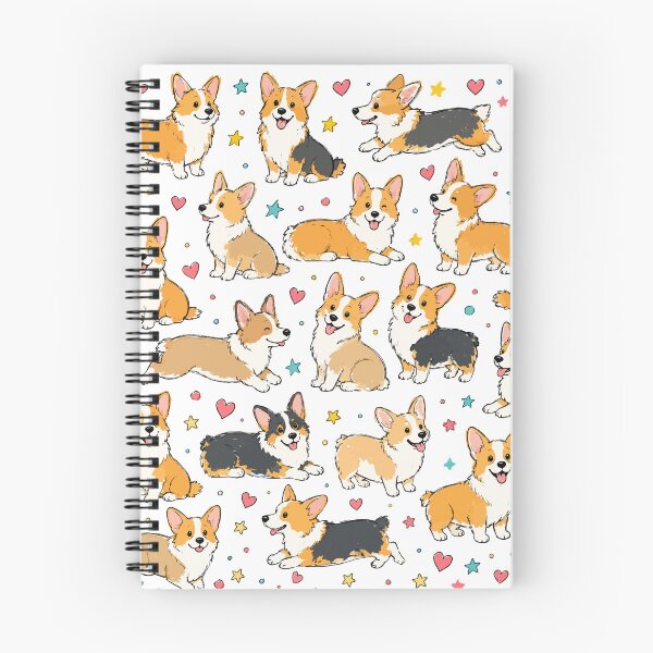 Item preview, Cute I Heart Corgi's Pattern designed and sold by pixiedustpaint.