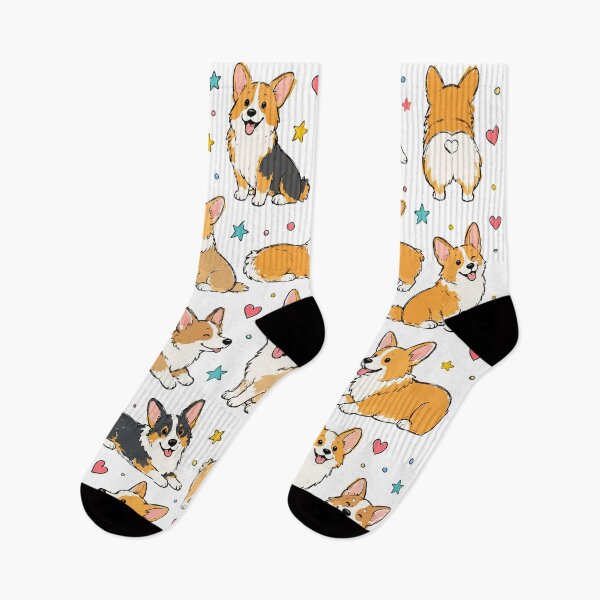 Item preview, Cute I Heart Corgi's Pattern designed and sold by pixiedustpaint.