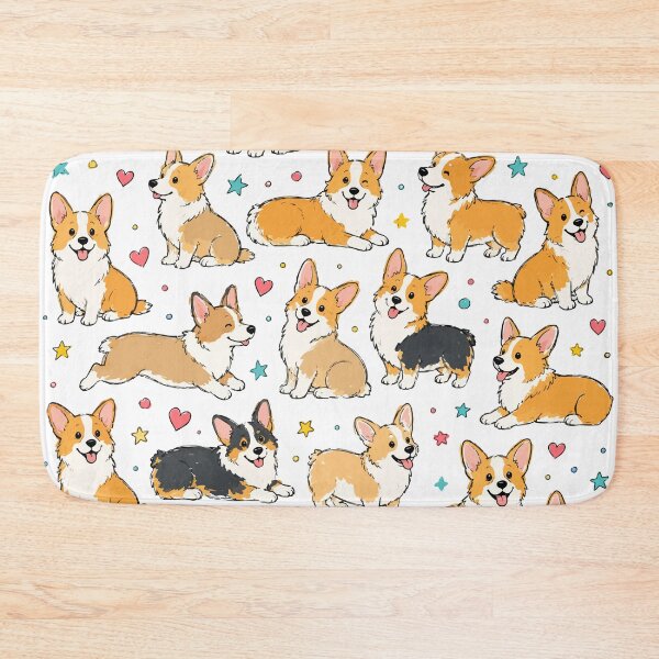 Item preview, Cute I Heart Corgi's Pattern designed and sold by pixiedustpaint.