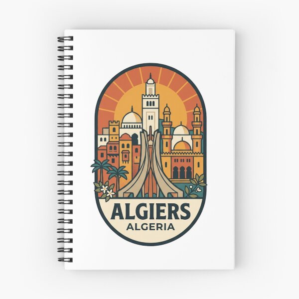 Item preview, Unique Algiers Algeria Travel Badge, Retro Maqam Echahid Martyrs Memorial & Casbah Emblem designed and sold by raedattia.