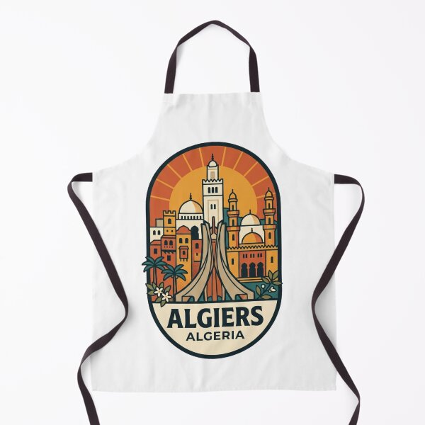 Item preview, Unique Algiers Algeria Travel Badge, Retro Maqam Echahid Martyrs Memorial & Casbah Emblem designed and sold by raedattia.