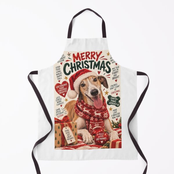 Item preview, Merry Christmas Greyhound with Santa Hat and Festive Cuddles designed and sold by StampMyPassport.