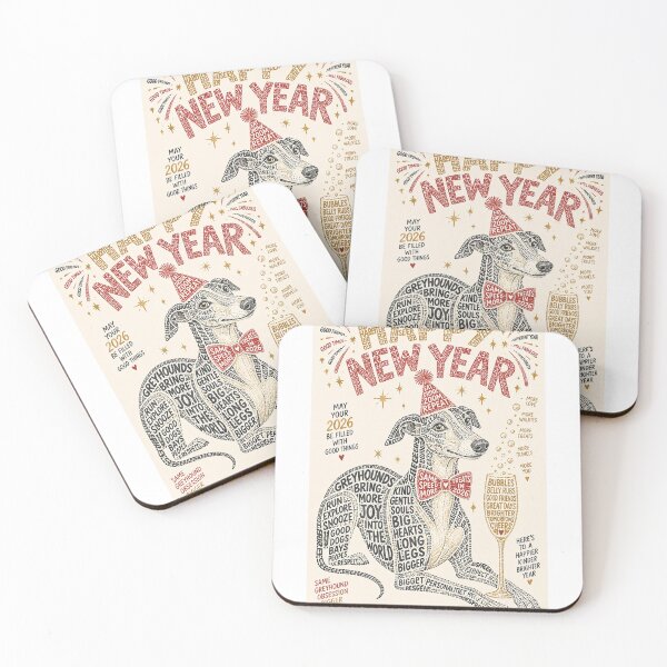 Item preview, Happy New Year Greyhound Cheers and Brighter Tomorrows designed and sold by StampMyPassport.