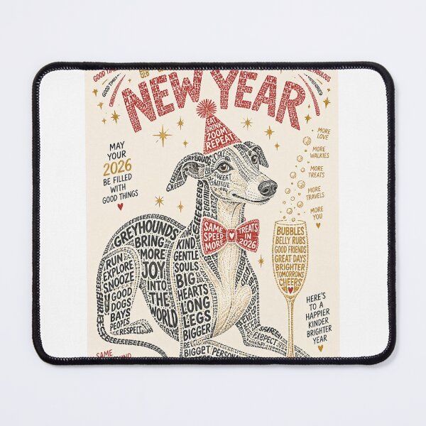 Item preview, Happy New Year Greyhound Cheers and Brighter Tomorrows designed and sold by StampMyPassport.