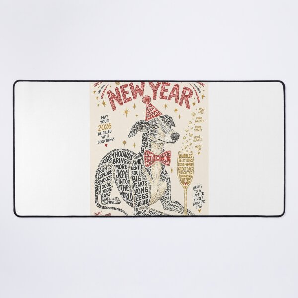 Item preview, Happy New Year Greyhound Cheers and Brighter Tomorrows designed and sold by StampMyPassport.