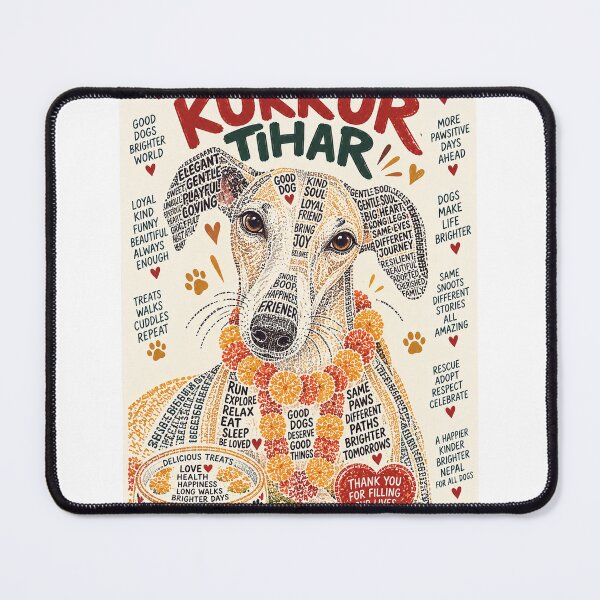 Item preview, Happy Kukkur Tihar Honoring Dogs with Love, Gratitude and Marigolds designed and sold by StampMyPassport.