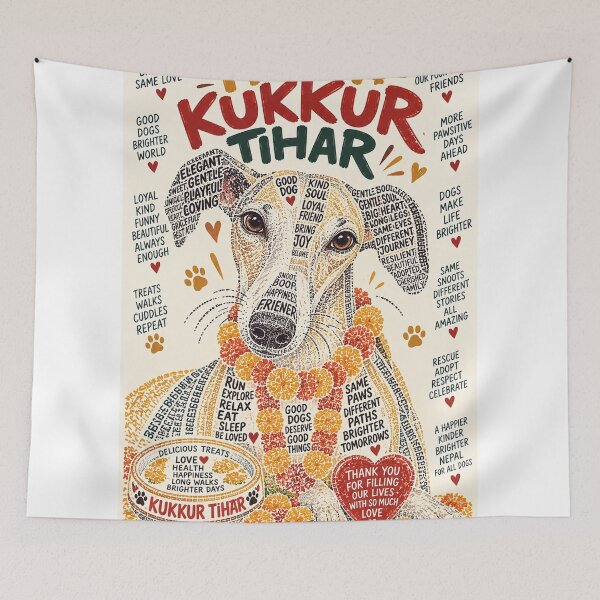 Item preview, Happy Kukkur Tihar Honoring Dogs with Love, Gratitude and Marigolds designed and sold by StampMyPassport.