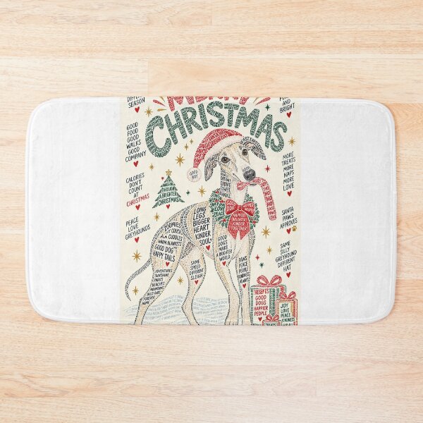 Item preview, Christmas Greyhound Typography with Festive Treats, Snow and Holiday Cheer designed and sold by StampMyPassport.