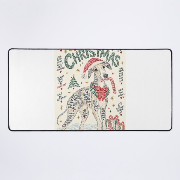 Item preview, Christmas Greyhound Typography with Festive Treats, Snow and Holiday Cheer designed and sold by StampMyPassport.