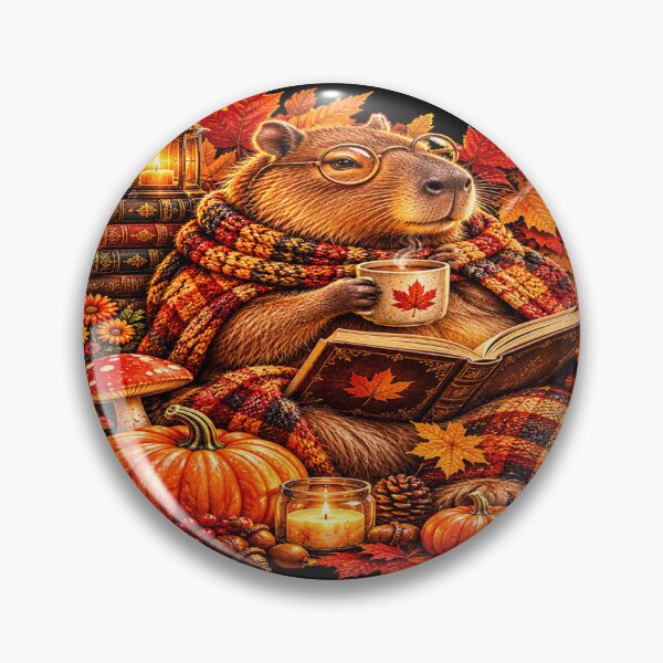 Item preview, Cozy Autumn Capybara Reading designed and sold by ASWIN STUDIO.