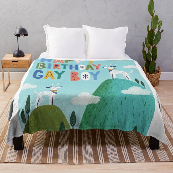 Item preview, Happy Birthday Gay Boy with Rainbow Greyhounds and Mountain Scenery designed and sold by StampMyPassport.