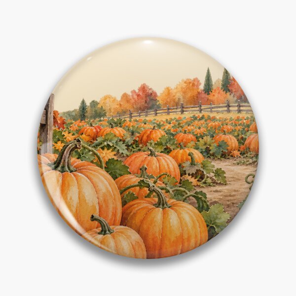 Item preview, Watercolor Autumn Pumpkin Patch Farm Scene designed and sold by blankTeeShirt.