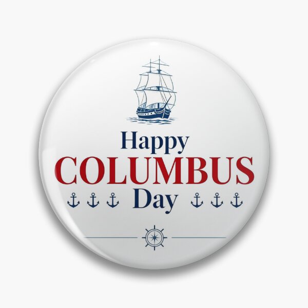 Item preview, Happy Columbus Day Sailing Ship and Anchors designed and sold by Nela-&-Lena.