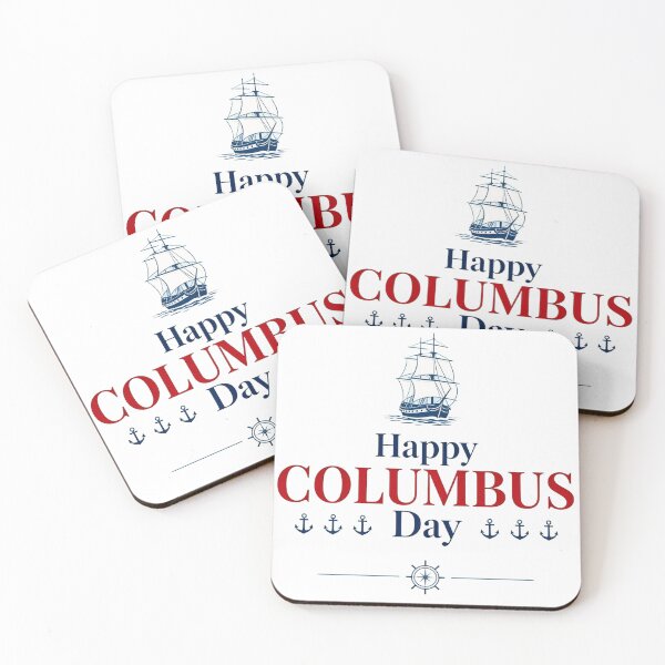 Item preview, Happy Columbus Day Sailing Ship and Anchors designed and sold by Nela-&-Lena.