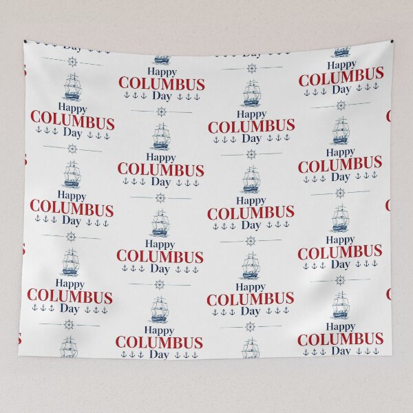 Item preview, Happy Columbus Day Sailing Ship and Anchors designed and sold by Nela-&-Lena.