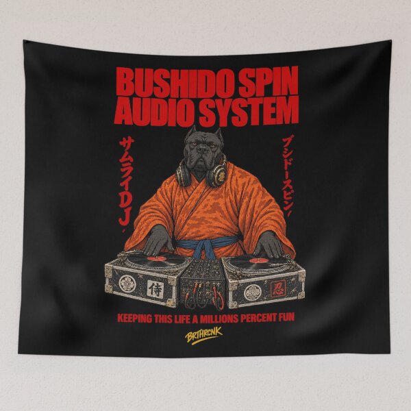 Item preview, Bushido Spin Audio System Cane Corso Samurai DJ - Orange Kimono Dog DJ designed and sold by BRTHRCNK01.