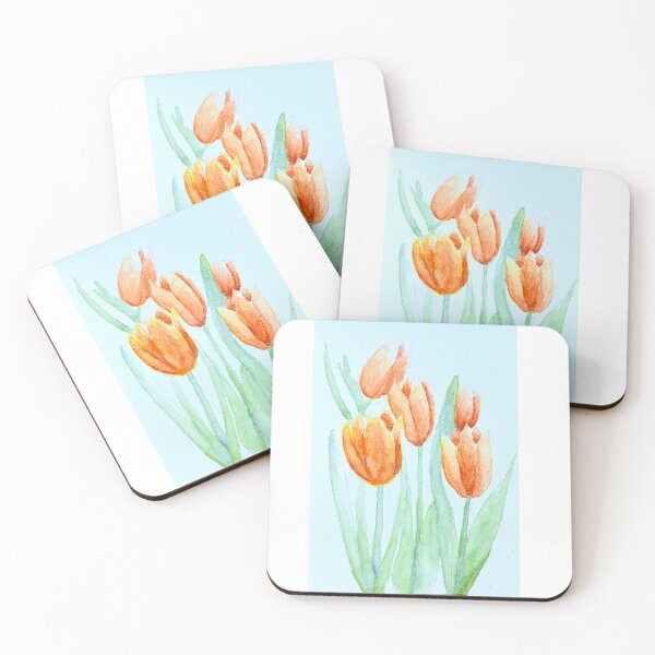 Item preview, Reaching for Light – Orange Tulips Watercolor designed and sold by MiniRadiance.
