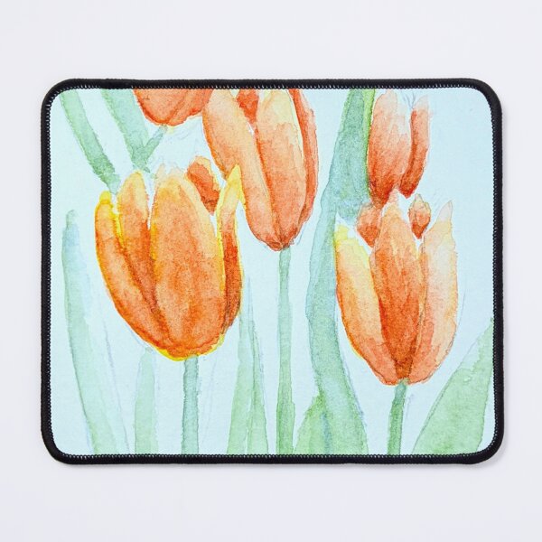 Item preview, Reaching for Light – Orange Tulips Watercolor designed and sold by MiniRadiance.