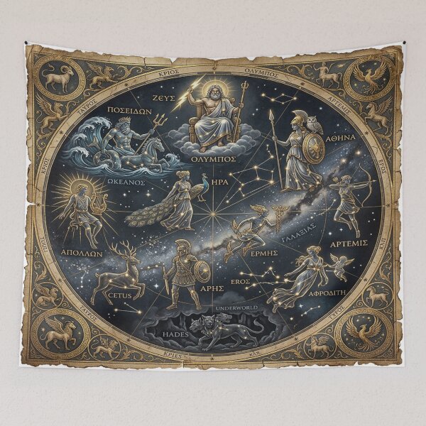Item preview, The Greek Pantheon of Gods overlayed on top of stars designed and sold by Solomon-Ent-144.