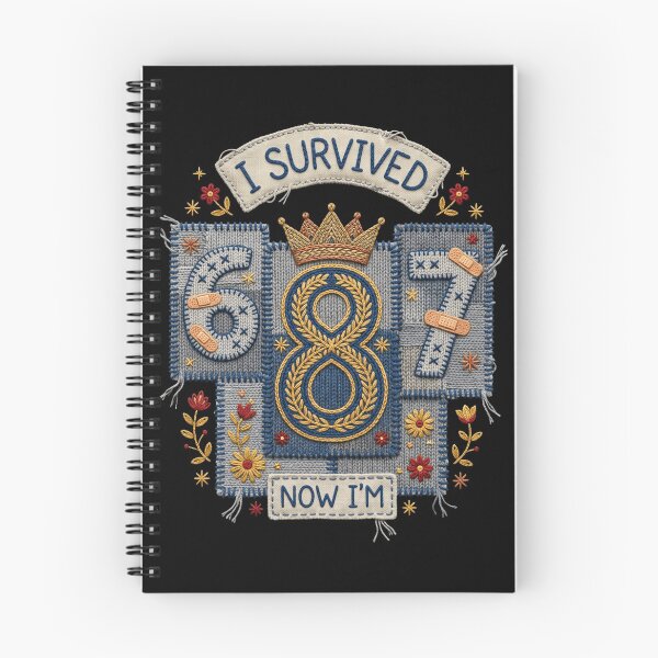 Item preview, Crochet Faux Patchwork I Survived 6 7 Now I’m 8 Birthday Boy Shirt designed and sold by NADIASHOP86.