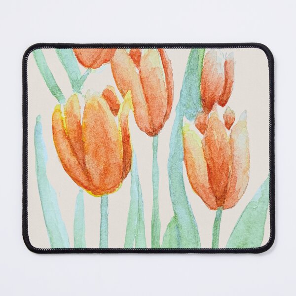 Item preview, Reaching for Light – Orange Tulips Watercolor designed and sold by MiniRadiance.